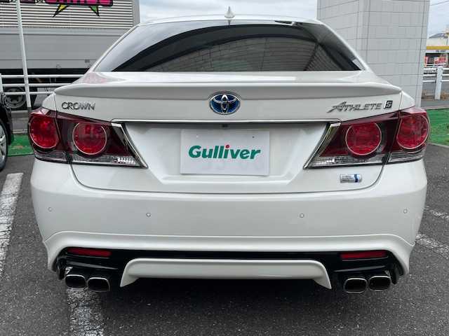 トヨタ クラウン ハイブリッド アスリートSJ-フロンティアLTD 福岡県 2018(平30)年 7.7万km ホワイトパールクリスタルシャイン サンルーフ/モデリスタエアロ/モデリスタマフラー/トヨタセーフティーセンス/・プリクラッシュセーフティ/・レーダークルーズコントロール/・レーントレーシングアシスト/・オートマチックハイビーム/・レーンディパーチャーアラート/純正メモリナビ/DTV/　CD/DVD/BT/BD/AUX/SD/USB/ハーフレザーシート/前席パワーシート/前席シートヒーター/バックカメラ/クリアランスソナー/純正ドライブレコーダー/プッシュスタート/ドアバイザー/スペアタイヤ/純正ビルトイン2.0ETC/ユピテルレーダー探知機/【SCX-R203】