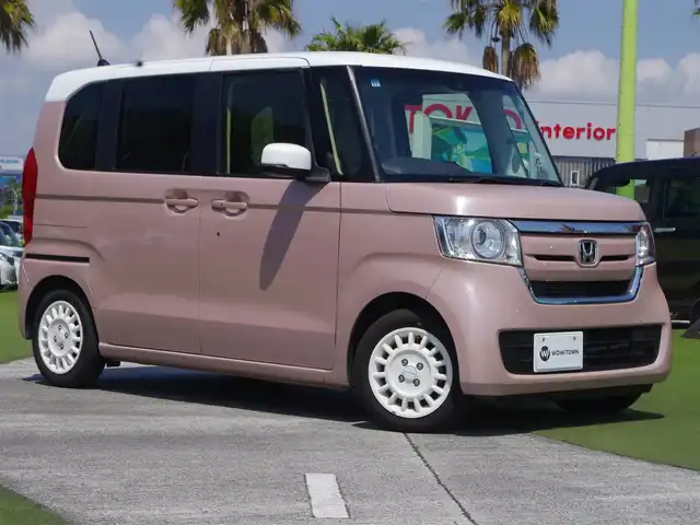 ホンダ Ｎ ＢＯＸ G EX ターボ ホンダセンシング 千葉県 2019(令1)年 3万km ピーチブロッサムパール ホンダセンシング/・衝突軽減ブレーキ（CMBS）/・車線維持支援システム（LKAS）/・アダプティブクルーズコントロール（ACC）/・後方誤発進抑制機能/・誤発進抑制機能/両側パワースライドドア/純正メモリーナビ/【CD再生機能　Bluetooth接続】/バックカメラ/ドライブレコーダー/革巻きステアリング/ステアリングスイッチ/ETC/LEDヘッドライト/ウインカーミラー/リアコーナーセンサー/Moduro14インチアルミホイル/サイド/カーテンエアバッグ/Honda スマートキー