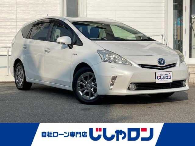 トヨタ プリウス α G チューンブラック 富山県 2014(平26)年 10.3万km ホワイトパールクリスタルシャイン (株)IDOMが運営する【じしゃロン富山店】の自社ローン専用車両になります。こちらは現金またはオートローンご利用時の価格です。自社ローンご希望の方は別途その旨お申し付け下さい/ナビ（ＮＲ－ＭＺ４０）/CD/DVD/SD/フルセグ/バックカメラ/クルーズコントロール/ＬＥＤヘッドライト/フォグランプ/ハーフレザーシート/ＥＴＣ/プッシュスタート/スマートキー/オートライト