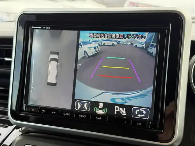 スズキ スペーシア カスタム HYBRID XS ターボ 東京都 2019(令1)年 6.5万km ピュアホワイトP ・ワンオーナー/・スズキセーフティサポート/・デュアルセンサーブレーキサポート/・車線逸脱警報機能/・先行車発進お知らせ機能/・誤発進抑制機能/・クルーズコントロール/・コーナーセンサー/・ヘッドアップディスプレイ/・全方位モニター/・プッシュスタート/・アイドリングストップ/・パドルシフト/・純正メモリーナビ ＜フルセグTV/BT/CD/DVD＞/・ETC/・ドライブレコーダー/・両側パワースライドドア /・ハーフレザーシート/・シートヒーター/・パーソナルテーブル/・後席ロールサンシェード/・スリムサーキュレーター/・SRSエアバッグ（運転席/助手席/サイド）/・LEDヘッドライト/・オートライト/・１５インチ純正アルミホイール/・ドアバイザー/・スマートキー