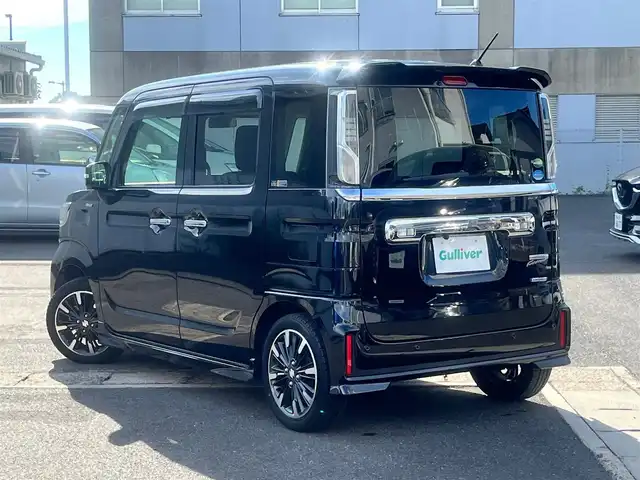 スズキ スペーシア カスタム HYBRID XS 島根県 2018(平30)年 7.3万km ブルーイッシュブラックパール3 社外メモリナビ　/フルセグＴＶ　/ＤＶＤ再生　/Ｂｌｕｅｔｏｏｔｈ接続　/ＥＴＣ /D席シートヒーター /リアコーナーセンサー /レーンアシスト /衝突軽減ブレーキ/横滑り防止装置/アイドリングストップ /スマートキー /プッシュスタート /純正LEDヘッドライト/純正15インチアルミホイール/純正フロアマット
