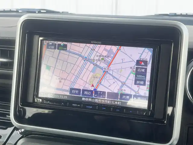 スズキ スペーシア カスタム HYBRID XS 島根県 2018(平30)年 7.3万km ブルーイッシュブラックパール3 社外メモリナビ　/フルセグＴＶ　/ＤＶＤ再生　/Ｂｌｕｅｔｏｏｔｈ接続　/ＥＴＣ /D席シートヒーター /リアコーナーセンサー /レーンアシスト /衝突軽減ブレーキ/横滑り防止装置/アイドリングストップ /スマートキー /プッシュスタート /純正LEDヘッドライト/純正15インチアルミホイール/純正フロアマット