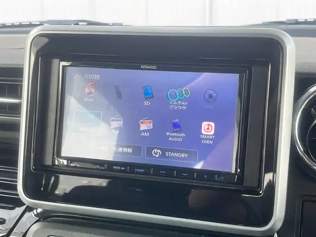 スズキ スペーシア カスタム HYBRID XS 島根県 2018(平30)年 7.3万km ブルーイッシュブラックパール3 社外メモリナビ　/フルセグＴＶ　/ＤＶＤ再生　/Ｂｌｕｅｔｏｏｔｈ接続　/ＥＴＣ /D席シートヒーター /リアコーナーセンサー /レーンアシスト /衝突軽減ブレーキ/横滑り防止装置/アイドリングストップ /スマートキー /プッシュスタート /純正LEDヘッドライト/純正15インチアルミホイール/純正フロアマット