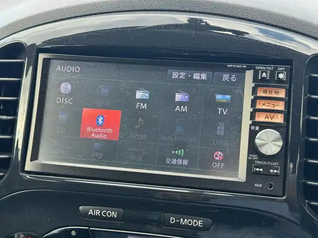 日産 ジューク 15RX タイプV 滋賀県 2013(平25)年 8.8万km ガンＭ 純正フルセグナビ/　フルセグ Bluetooth CD DVD SD AM FM/バックカメラ/ビルトインETC/スマートキー×2/プッシュスタート/取扱説明書/保証書/電動格納ミラー/パワーステアリング/パワーウィンドウ/