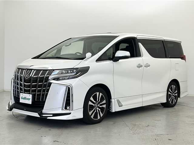 トヨタ アルファード S Cパッケージ 宮城県 2019(令1)年 5.4万km ホワイトパールクリスタルシャイン 禁煙車/ツインムーンルーフ/ＴＲＤエアロ（FSR）/Toyota Safety Sense/・プリクラッシュセーフティ/・レーントレーシングアシスト/・レーダークルーズコントロール/・オートマチックハイビーム/ブラインドスポットモニター/ＡＬＰＩＮＥ12型フリップダウンモニター/ＡＬＰＩＮＥ１１型ナビ/・BT.CD.DVD.SD.USB.HDMI/・フルセグTV/バックカメラ/デジタルインナーミラー/電動リアゲート/両側パワースライドドア/レザーシート /前席パワーシート /前席シートヒーター/前席エアーシート/ETC /３眼ＬＥＤヘッドライト