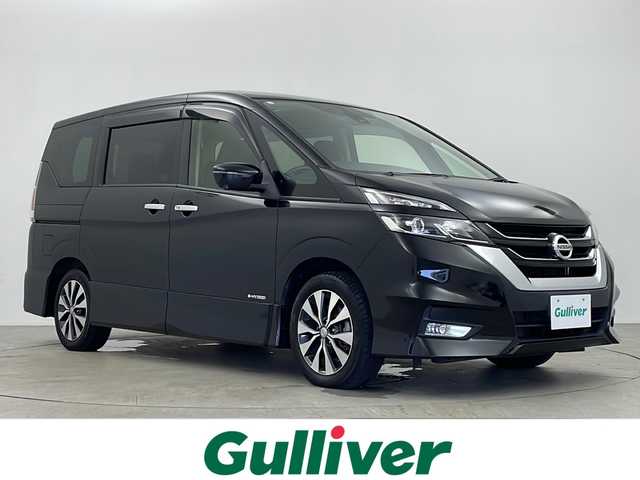 日産 セレナ ハイウェイスターVセレクションⅡ 鹿児島県 2019(令1)年 5.1万km ダイヤモンドブラック 純正9インチナビ/（フルセグ/BT/DVD/CD/USB）/フリップダウンモニター/アラウンドビューモニター/ステアリングスイッチ/クルーズコントロール/両側パワースライドドア/衝突軽減ブレーキ/レーンキープアシスト/クリアランスソナー/標識認識/ドライブレコーダー/ETC/スマートキー/プッシュスタート/LEDヘッドライト/オートライト/フォグライト/電動格納ミラー/純正フロアマット/サイドバイザー
