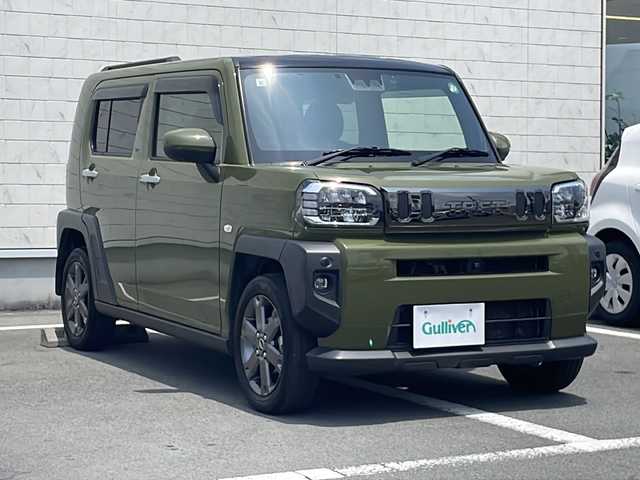 ダイハツ タフト G ターボ 静岡県 2021(令3)年 8.2万km フォレストカーキメタリック 純正ナビ/AM/FM/フルセグ/BT/クルーズコントロール/全方位カメラ/電動パーキング/前席シートヒーター/衝突軽減ブレーキ/パーキングアシスト/横滑り防止装置/USBポート