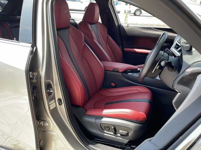レクサス ＵＸ 250h Fスポーツ 静岡県 2020(令2)年 2.5万km ソニックチタニウム 【主要装備】/純正ナビ　/アラウンドビューモニター　/赤レザーシート　/ステアリングスイッチ　/レーダークルーズコントロール　/ドライブレコーダー　/プッシュスタート　/スマートキー　/パドルシフト　/ハンドルヒーター　/サンルーフ/置くだけ充電/ブレーキホールド/ETC2.0/ブラインドスポットビューモニター