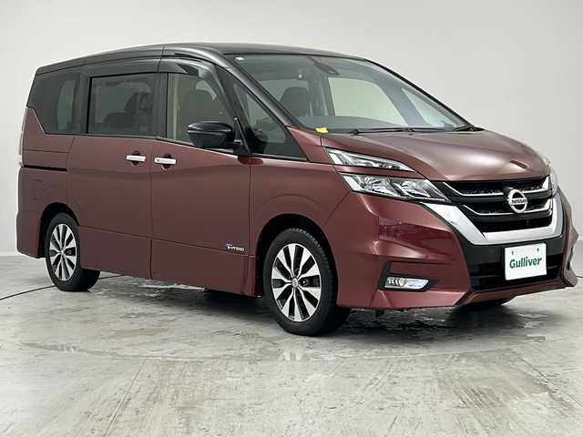 日産 セレナ ハイウェイスター 茨城県 2016(平28)年 6.6万km マルーンレッド 2トーン 全方位カメラ デジタルインナーミラー ハンズフリースライドドア フリップダウンモニター パーキングアシスト プロパイロット 純正9インチメモリナビ コーナーセンサー ビルドインETC 禁煙車