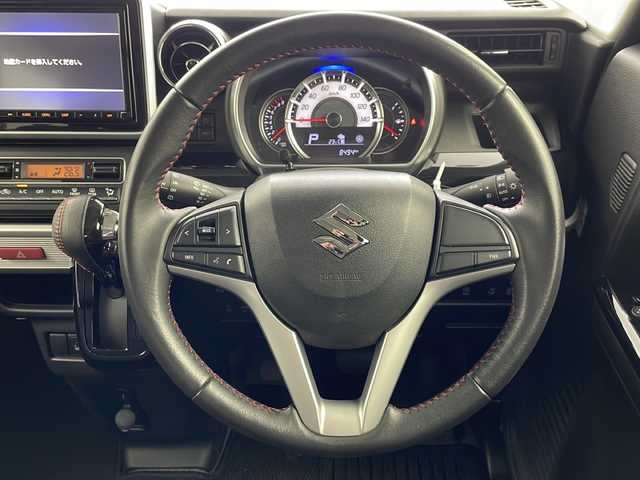 スズキ スペーシア カスタム HYBRID XS 岐阜県 2018(平30)年 0.9万km ブルーイッシュブラックパール3 純正8インチSDナビ 【CN-RZ843】/全方位カメラ/運転席シートヒーター/ハーフレザーシート/前後ドライブレコーダー/両側パワースライドドア/カラーヘッドアップディスプレイ/LEDヘッドライト/ステアリングスイッチ/革巻きステアリング/純正フロアマット/スマートキー/フォグランプ