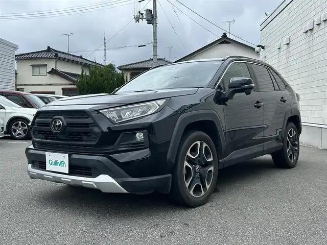 トヨタ ＲＡＶ４ アドベンチャー 山形県 2019(令1)年 3.6万km アティチュードブラックマイカ 純正9インチナビ/トヨタセーフティセンス/4WD/LEDヘッドライト/フルセグTV/バックカメラ/スマートキー/前席シートヒーター/エアシート/D席パワーシート/純正アルミ/コーナーセンサー/クルーズコントロール/パーキングアシスト/オートマチックハイビーム/ダウンヒルアシストコントロール/ステアリングスイッチ/ステアリングヒーター/ルーフレール/純正フロアマット/ETC