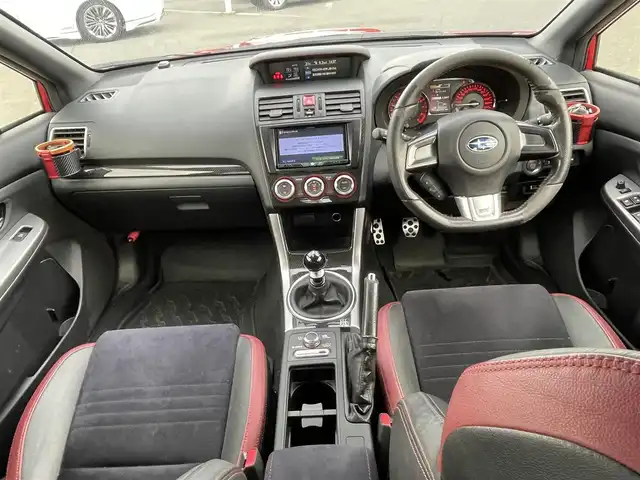 スバル ＷＲＸ ＳＴＩ STI 青森県 2016(平28)年 13.7万km ピュアレッド ４WD/6速MT/車高調(純正サスペンション有)/社外ナビ(フルセグTV/CD/DVD/AM・FM/BT/HDMI)/バックカメラ/サイドビューモニター/ETC/前方ドラレコ/社外SSR18インチアルミホイール(純正アルミホイール有)/純正フロアマット/スペアキー