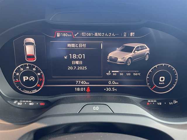 アウディ Ａ３ SB 30TFSI 高知県 2019(令1)年 0.8万km 黒 ナビゲーションパッケージ/アウディ純正ナビ/　【AM/FM/フルセグTV/BT】/バックカメラ/バーチャルコックピット/クルーズコントロール/純正１６インチAW/アイドリングストップ/ETC2/0