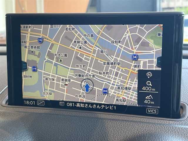 アウディ Ａ３ SB 30TFSI 高知県 2019(令1)年 0.8万km 黒 ナビゲーションパッケージ/アウディ純正ナビ/　【AM/FM/フルセグTV/BT】/バックカメラ/バーチャルコックピット/クルーズコントロール/純正１６インチAW/アイドリングストップ/ETC2/0
