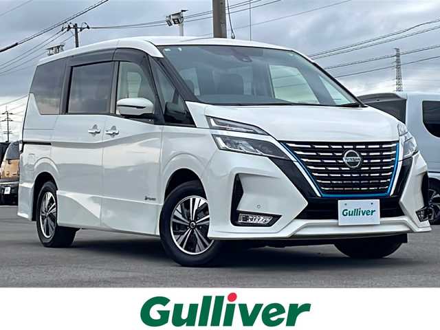 日産 セレナ e－パワー ハイウェイスター V 徳島県 2020(令2)年 4.1万km ブリリアントホワイトパール 社外9型ナビ　AVIC-RQ903/（DISC/SD/フルセグ/BT/ラジオ/USB/iPod/HDMI）/10.2型フリップダウンモニター/全方位カメラ/プロパイロット/ブラインドスポットモニター/オートブレーキホールド/パーキングアシスト/ドライブレコーダー/ETC/純正フロアマット/純正15インチアルミホイール/純正LEDヘッドライト/フォグライト/ドアバイザー/両側電動スライドドア/プッシュスタート