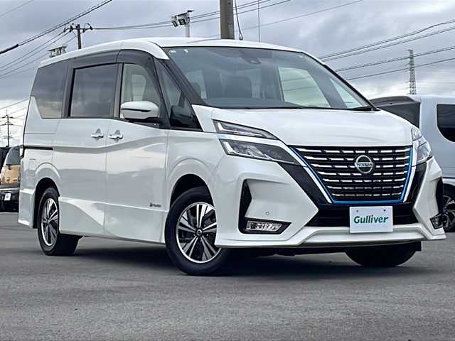 日産 セレナ e－パワー ハイウェイスター V 徳島県 2020(令2)年 4.1万km ブリリアントホワイトパール 社外9型ナビ　AVIC-RQ903/（DISC/SD/フルセグ/BT/ラジオ/USB/iPod/HDMI）/10.2型フリップダウンモニター/全方位カメラ/プロパイロット/ブラインドスポットモニター/オートブレーキホールド/パーキングアシスト/ドライブレコーダー/ETC/純正フロアマット/純正15インチアルミホイール/純正LEDヘッドライト/フォグライト/ドアバイザー/両側電動スライドドア/プッシュスタート