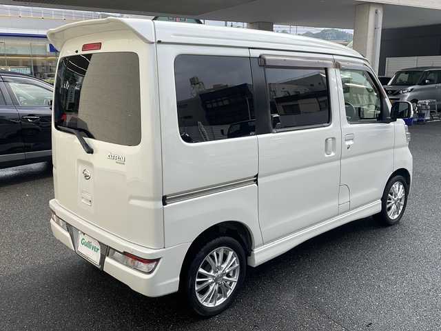 ダイハツ アトレー ワゴン カスタムターボRS LTD SAⅢ 広島県 2019(平31)年 12.3万km パールホワイトⅢ /登録時走行距離/　　　　　　　122457キロ/アイドリングストップ/ターボ/ハイルーフ/社外ナビ/バックカメラ/地デジ/左後パワースライドドア/ETC/新車時整備手帳/　　【保証書】/取扱説明書/
