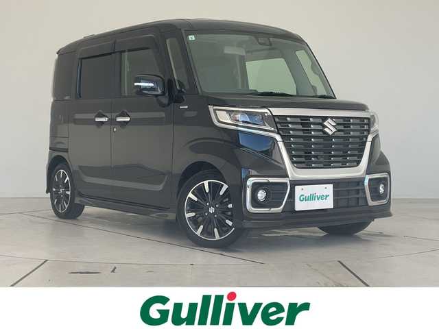 スズキ スペーシア カスタム HYBRID XS ターボ 愛知県 2019(平31)年 6.1万km ブルーイッシュブラックパール3 純正8型ナビ　SDカードなし/全方位カメラ/両側パワースライドドア/クルーズコントロール/シートヒーター/バックカメラ/コーナーセンサー/純正アルミホイール/LEDヘッドライト/オートマチックハイビーム/ETC/衝突軽減システム/フルセグ/CD DVD/Bluetooth/ステアリングスイッチ/スマートキー/プッシュスタート