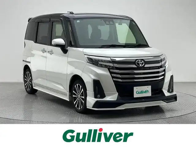 トヨタ ルーミー カスタムG－T 兵庫県 2021(令3)年 3.5万km ブラックマイカメタリック/パールホワイト2トーン 純正SDナビ/(NSZT-W68T)/フルセグ CD DVD BT MSV/GRスポーツエアロ/両側パワースライドドア/プリクラッシュセーフティー/LKA/バックカメラ/コーナーセンサー/ビルトインETC/ドライブレコーダー/アイドリングストップ/LEDヘッドライト/LEDフォグライト/オートライト/オートハイビーム/純正フロアマット/社外ドアバイザー/純正15インチアルミホイール/スペアタイヤ(純正オプション)/スペアキー/取扱い説明書/新車時保証書