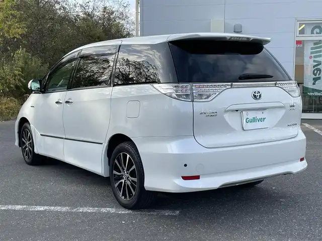 トヨタ エスティマ ハイブリッド アエラス 青森県 2013(平25)年 11.4万km ホワイトパールクリスタルシャイン 禁煙/純正ナビ/CD/DVD/DTV/Bluetooth/バックカメラ/両側パワースライドドア/社外AW付スタッドレス積み込み/HIDオートライト/クルーズコントロール/コーナーセンサー/パワーシート/パワーバックドア/スマートキー/プッシュスタート/純正フロアマット/ドアバイザー/ETC