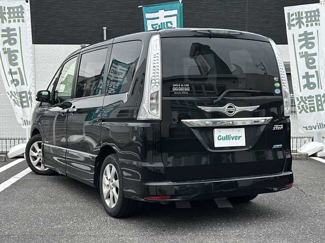 日産 セレナ ハイウェイスター Sハイブリッド 三重県 2012(平24)年 16.8万km スーパーブラック 登録時１６７９４８Km/社外ナビ/（AM・FM・TV・DS・Bluetooth・AUX）/クルコン追従なし/バッグカメラ　/社外フリップダウンモニター/パワースライドドア　/ステアリングリモコン　/ハロゲンオートライト　/フォグライト/電動格納ミラー　/取説　/保証書