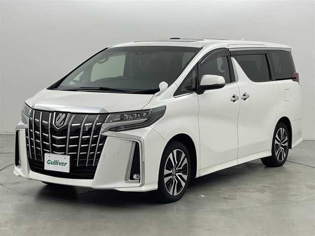 トヨタ アルファード S Cパッケージ 福岡県 2023(令5)年 3.5万km ホワイトパールクリスタルシャイン ワンオーナー　/ツインムーンルーフ/１２．１型後席モニター　/純正９型ディスプレイオーディオ/バックカメラ　/デジタルルームミラー　/トヨタセーフティセンス　/レーダークルーズコントロール　/コーナーセンサー　/衝突被害軽減ブレーキ　/レーンキープ　/ブラインドスポットモニター　/アクセル踏み間違い防止　/ＭＴモード付き　/両側電動スライドドア　/パワーシート　/シートヒーター／ベンチレーション　/ステアリングヒーター　/パワーバックドア　/３眼ＬＥＤヘッドライト