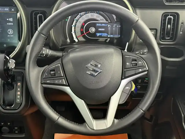 スズキ ハスラー タフワイルド 愛知県 2024(令6)年 0.5万km オフブルーメタリック/ブラック 2トーン スズキセーフティーサポート/レーダークルーズコントロール/純正9インチナビ/・フルセグTV/・Bluetooth/・Applecarplay/・CD/DVD/全方位カメラ/シートヒーター（D/N）/革巻きステアリング/ステアリングリモコン/LEDヘッドライト/フォグランプ