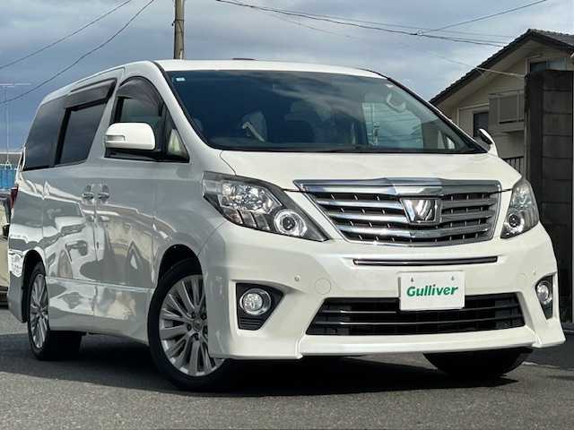 トヨタ アルファード 240S 東京都 2013(平25)年 10.8万km ホワイトパールクリスタルシャイン ワンオーナー/純正HDDナビ【AM/FM/BT/CD/DVD】/両側パワースライドドア/純正フリップダウンモニター/サンルーフ/横滑り防止装置/純正ETC/純正AW18インチ/純正フロアマット/USB入力端子/オートライト/保証書/取扱説明書/スペアキー×1