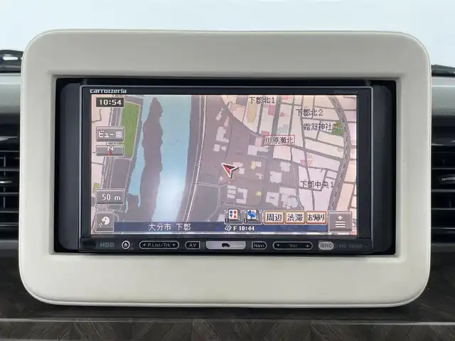 スズキ ラパン モード 大分県 2019(令1)年 2.8万km ピュアホワイトP 衝突軽減ブレーキ/社外HDDナビゲーション/・ワンセグTV/CD/DVD/横滑り防止装置/コーナーセンサー/シートヒーター/キセノンライト/ETC/アイドリングストップ/プッシュスタート/スマートキー/純正HIDヘッドライト/純正フロアマット
