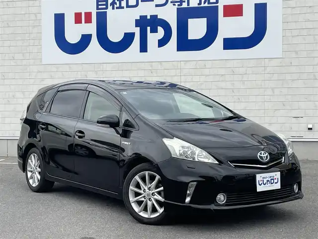 トヨタ プリウス α S ツーリングセレクション 佐賀県 2013(平25)年 8.9万km ブラックマイカ （株）IDOMが運営する【じしゃロン佐賀店】の自社ローン専用車両になります。/こちらは現金またはオートローンご利用時の価格です。自社ローンご希望の方は別途その旨お申し付けください/・純正８インチＳＤナビ/フルセグ/ＢＴオーディオ/ＤＶＤ/ＣＤ　/・アルパイン９インチフリップダウンモニター　　/・バックカメラ　/・ビルトインＥＴＣ