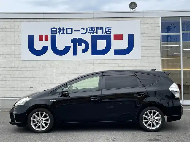 トヨタ プリウス α S ツーリングセレクション 佐賀県 2013(平25)年 8.9万km ブラックマイカ （株）IDOMが運営する【じしゃロン佐賀店】の自社ローン専用車両になります。/こちらは現金またはオートローンご利用時の価格です。自社ローンご希望の方は別途その旨お申し付けください/・純正８インチＳＤナビ/フルセグ/ＢＴオーディオ/ＤＶＤ/ＣＤ　/・アルパイン９インチフリップダウンモニター　　/・バックカメラ　/・ビルトインＥＴＣ