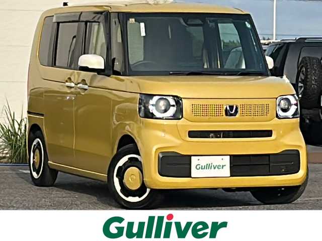 ホンダ Ｎ ＢＯＸ ファッションスタイル 千葉県 2023(令5)年 0.8万km 黄Ｍ １オーナー　８型ナビ　フルセグ　アップルカープレイ　ＢＴ　ＵＳＢ　タイプＣ　両側パワースライドドア　シートヒーター　フロアマット　ＬＥＤライト　オートライト　ソナー　ホワイトミラー　スマートキー