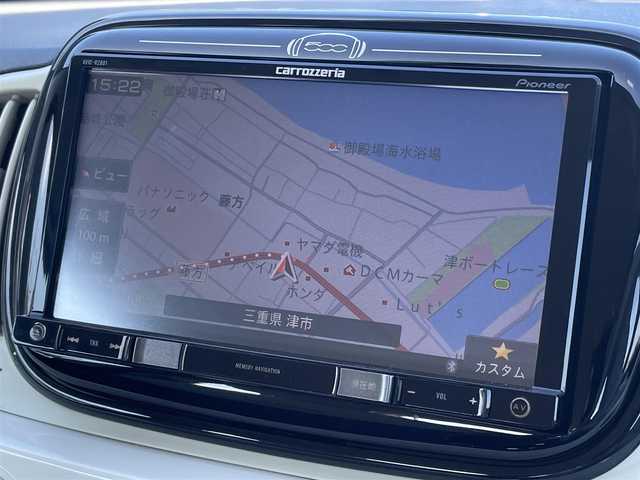 フィアット ５００ ツインエア ポップ 三重県 2018(平30)年 5.2万km ボサノバホワイト 社外2DINナビ/Bluetooth接続/フルセグTV/CD/DVD再生可能/ETC車載器/ステアリングスイッチ/革巻きステアリング/ECOモード/純正フロアマット/フォグライト/ツイータースピーカー