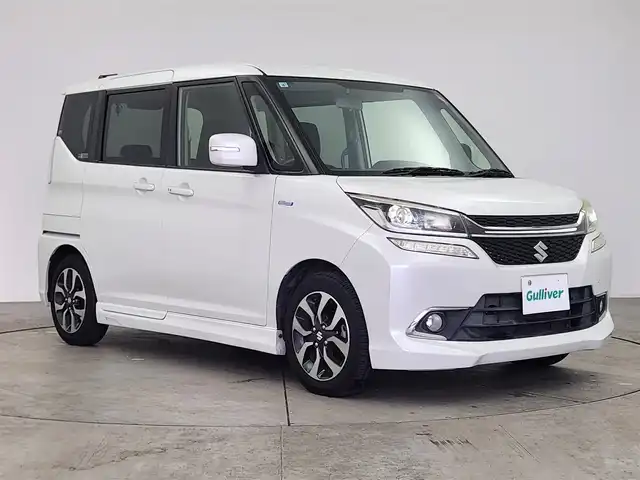 スズキ ソリオ バンディット HV MV 愛知県 2017(平29)年 5.3万km ピュアホワイトP デュアルカメラブレーキサポート/車線逸脱警報/アイドリングストップ/電動格納ミラー/オートエアコン/ETC/パワースライドドア/SDナビ（MDV-D504BT）/フルセグTV/CD/DVD/Bluetooth/ウォークスルー/サンシェード/フォグランプ/ツイーター/ウィンカーミラー/フロアマット