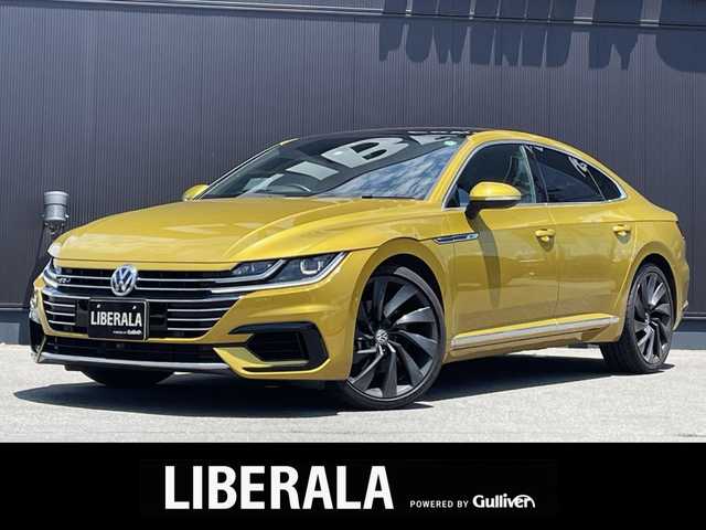 フォルクスワーゲン アルテオン Rライン 4M アドバンス 長野県 2017(平29)年 4.8万km ゴールド サンルーフ　/ＨＵＤ　/黒革　/シートパワー　/シートマッサージャー　/シートヒーター/ＤｉｓｃｏｖｅｒＰｒｏナビ　/３６０°カメラ　/ＴＶ　/ＡＣＣ　/ＢＳＭ　/ＬＥＤヘッドライト　/オートトランク　/コーナーセンサー　/ＥＴC