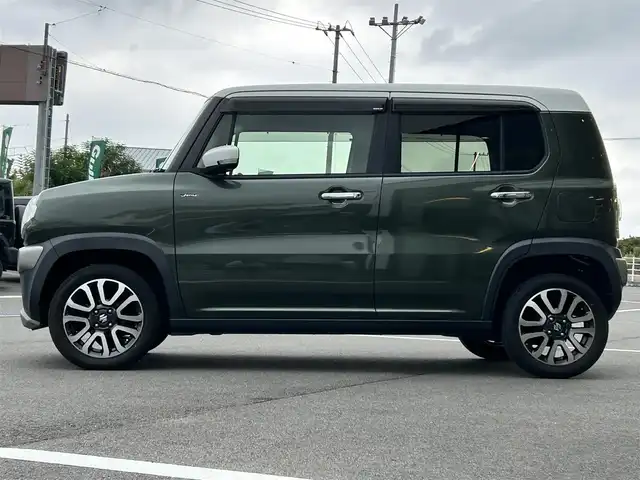 スズキ ハスラー Jスタイル Ⅱ 愛媛県 2017(平29)年 2.7万km クールカーキパールメタリック/ホワイト2トーンルーフ 純正7型ナビ/アイドリングストップ/前席シートヒーター/衝突被害軽減装置/車線逸脱防止装置/ヒートミラー/電格ミラー/純正ドアバイザー/オートライト/純正フロアマット/ETC/シガーソケット/ISOFIX/テレビキャンセラー/ステアリングリモコン/現状サマー(純正AW）(165/60/R15)/BRIDGESTONE NEWNO