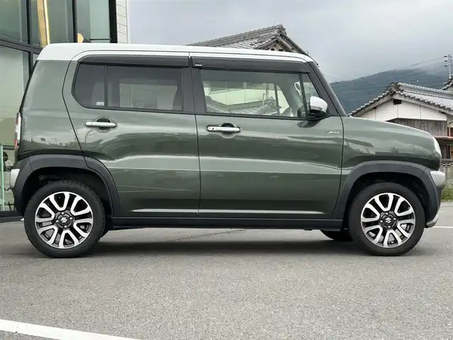スズキ ハスラー Jスタイル Ⅱ 愛媛県 2017(平29)年 2.7万km クールカーキパールメタリック/ホワイト2トーンルーフ 純正7型ナビ/アイドリングストップ/前席シートヒーター/衝突被害軽減装置/車線逸脱防止装置/ヒートミラー/電格ミラー/純正ドアバイザー/オートライト/純正フロアマット/ETC/シガーソケット/ISOFIX/テレビキャンセラー/ステアリングリモコン/現状サマー(純正AW）(165/60/R15)/BRIDGESTONE NEWNO