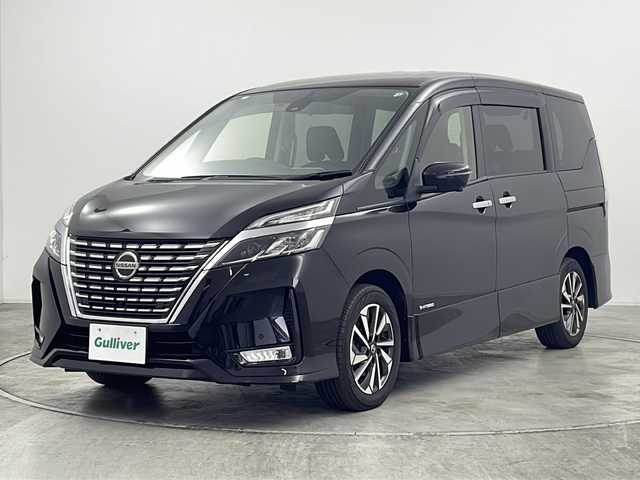 日産 セレナ ハイウェイスター V 群馬県 2020(令2)年 7.7万km ダイヤモンドブラック 純正１０型ナビ　純正１１型後席モニター　全周囲カメラ　プロパイロット　ＢＳＭ　ハンズフリー機能付き両側電動スライドドア　ビルトインＥＴＣ２．０　前後ドラレコ　衝突被害軽減ブレーキ　ＬＥＤ　禁煙