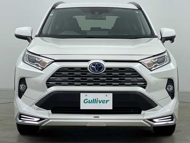 トヨタ ＲＡＶ４ ハイブリットG 道央・札幌 2019(平31)年 3.3万km ホワイトパールクリスタルシャイン ・ワンオーナー/・4WD/・モデリスタフルエアロ/・純正ナビ&CD&DVD&SD&BT&TV/・バックカメラ/・パワーバックドア/・トヨタセーフティセンス/・レーダークルーズコントロール/・ブラインドスポットモニター/・レザーシート/・運転席メモリー機能付きパワーシート/・前席シートヒーター/・ステアリングヒーター/・ビルトインETC/・社外ミラー型ドライブレコーダー/・LEDヘッドライト/・純正18インチAW