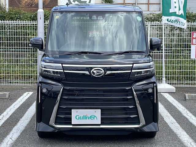 ダイハツ タント カスタム RS 兵庫県 2023(令5)年 2.1万km ブラックマイカメタリック ターボ/純正ナビ/CD/DVD/フルセグTV/Bluetooth/全方位カメラ/純正ドライブレコーダー/スマートアシスト/両側パワースライドドア/LEDヘッドランプ/オートライト/ブラック合皮ハーフレザーシート/運転席/樹種席シートヒーター/格納式シートバックテーブル(運転席/助手席)/スマートキー/エンジンプッシュスタート