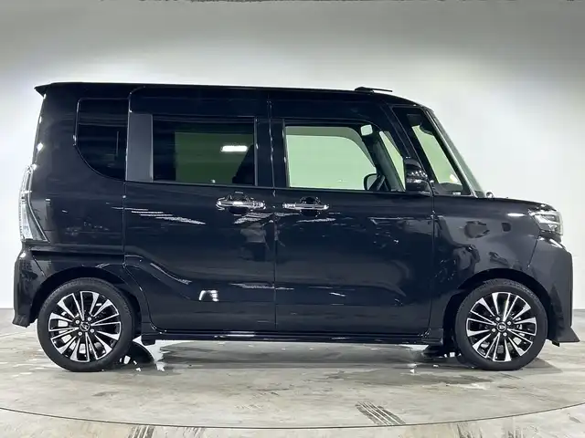 ダイハツ タント カスタム RS 福岡県 2023(令5)年 2.1万km ブラックマイカメタリック ターボ車/純正ナビ/CD/DVD/Bluetooth/フルセグTV/全方位カメラ/両側パワースライドドア/前席シートヒーター/スマートアシスト/ETC/純正ドライブレコーダー/保証書/取説/スペアキー1本