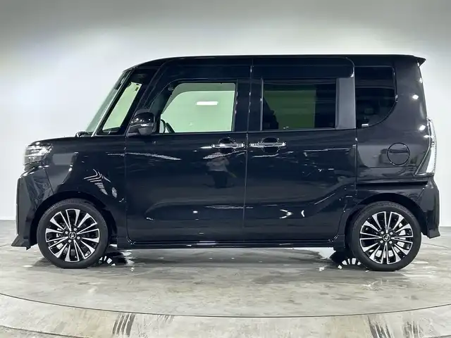ダイハツ タント カスタム RS 福岡県 2023(令5)年 2.1万km ブラックマイカメタリック ターボ車/純正ナビ/CD/DVD/Bluetooth/フルセグTV/全方位カメラ/両側パワースライドドア/前席シートヒーター/スマートアシスト/ETC/純正ドライブレコーダー/保証書/取説/スペアキー1本