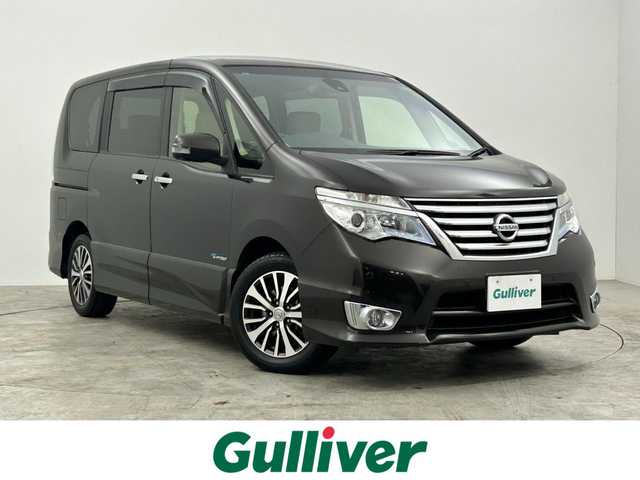 日産 セレナ ハイウェイS G S HV Aセーフ 群馬県 2015(平27)年 7.8万km タイガーアイブラウン 純正８インチナビ　アラウンドビューモニター　エマージェンシーブレーキ　クルーズコントロール　両側パワースライドドア　車線逸脱警報　コーナーセンサー　ＬＥＤヘッドライト　オートライト　ＥＴＣ　禁煙車