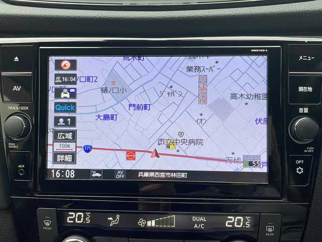 日産 エクストレイル ハイブリッド オーテック iパッケージ 兵庫県 2019(令1)年 1.1万km ダイヤモンドブラック ワンオーナー/純正SDナビ/Bluetooth・AM/FM・HDMI・USB・CD・DVD・Blu-ray・ipod・AUX・AppleCarPlay・AndoroidAuto/4WD/フルセグTV（走行中視聴可能）/プロパイロット（自動運転技術）/インテリジェントアラウンドビューモニター/インテリジェントルームミラー/バックカメラ/電動パーキングブレーキ/オートブレーキホールド/シルバールーフレール/前後ドライブレコーダー/ビルトインETC/電動リアゲート/ルーフレール/アンチロック・ブレーキ・システム/衝突被害軽減システム/盗難防止装置/横滑り防止装置/前後コーナーセンサー/ダウンヒルアシストコントロール/純正フロアマット/サマータイヤ純正ホイール付き/レザーシート/全席シートヒーター/エアバッグ（W＋サイド）/オートライト/LEDヘッドライト/スマートキー/プッシュスタート/取扱説明書/保証書
