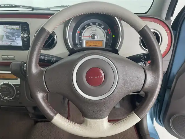 スズキ ラパン ショコラ X 滋賀県 2014(平26)年 8.3万km フィズブルーパールメタリック 純正7インチナビ/【Bluetooth/ワンセグTV】/HIDヘッドライト/D席シートヒーター/ビルトインETC/プッシュスタート/スマートキー