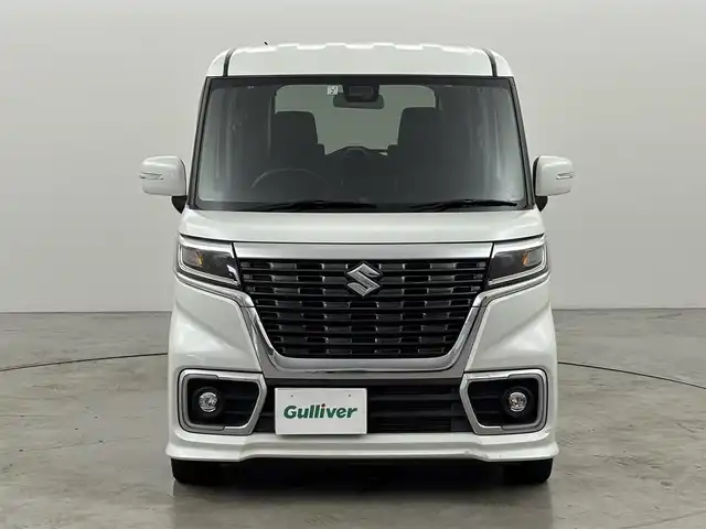 スズキ スペーシア カスタム HYBRID XS ターボ 福岡県 2019(平31)年 5万km ピュアホワイトP 社外ナビ　/両側電動スライドドア　/衝突軽減システム　/バックカメラ　/クルーズコントロール　/シートベンチレーション　/コーナーセンサー　/盗難防止装置　/アイドリングストップ　/レーンアシスト　/ＥＴＣ　/横滑り防止