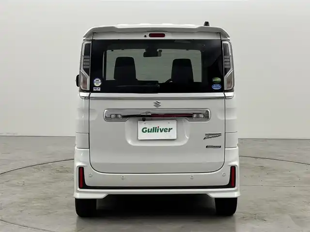 スズキ スペーシア カスタム HYBRID XS ターボ 福岡県 2019(平31)年 5万km ピュアホワイトP 社外ナビ　/両側電動スライドドア　/衝突軽減システム　/バックカメラ　/クルーズコントロール　/シートベンチレーション　/コーナーセンサー　/盗難防止装置　/アイドリングストップ　/レーンアシスト　/ＥＴＣ　/横滑り防止