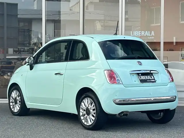 フィアット ５００ メンティーナ 福岡県 2014(平26)年 1.5万km Ｌグリーン ２００台限定特別仕様車　/半革　/ガラスルーフ　/前後ドライブレコーダー　/ＭＴモード付ＡＴ /純正15インチAW