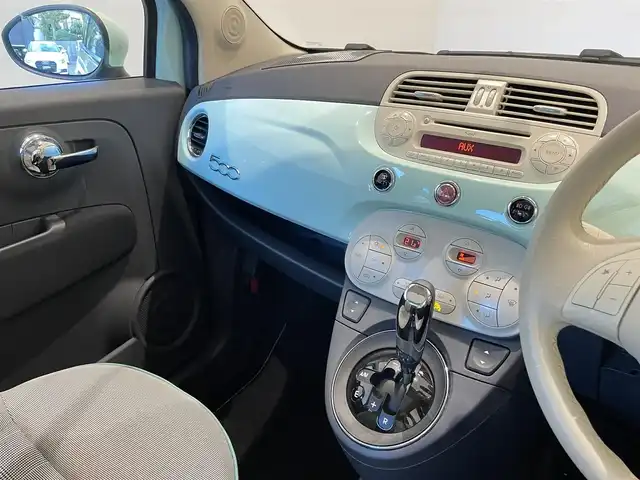 フィアット ５００ メンティーナ 福岡県 2014(平26)年 1.5万km Ｌグリーン ２００台限定特別仕様車　/半革　/ガラスルーフ　/前後ドライブレコーダー　/ＭＴモード付ＡＴ /純正15インチAW