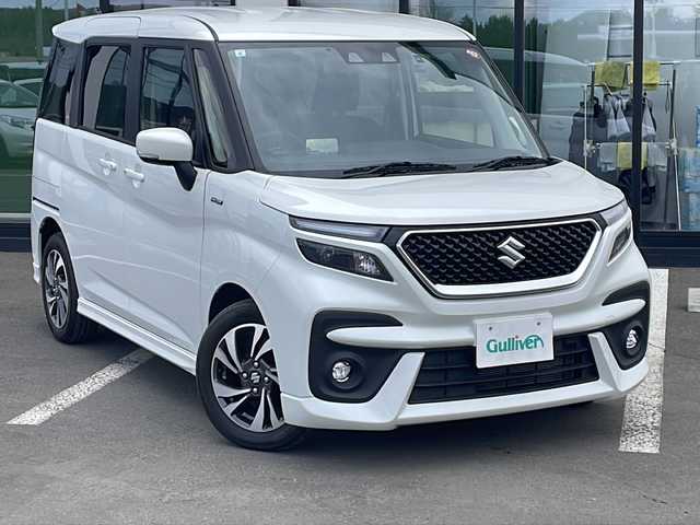 スズキ ソリオ バンディット HV MV 道東・釧路十勝 2024(令6)年 2.4万km ピュアホワイトP ・4WD/・社外SDナビ/（BT・FM・AM・iPod・USB・AUX）/・バックカメラ/・スマートキー×2/・プッシュスタート/・リアパーキングセンサー/・レーダークルーズコントロール/・デュアルカメラサポートブレーキ/・前席シートヒーター/・LEDヘッドライト/・フォグライト/。オートライト/・社外ドライブレコーダー/・横滑り防止/・電格ウィンカーミラー